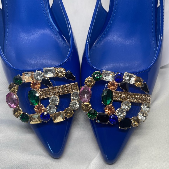 Berne’s Blue Heels with Embellished Buckle size 7 - Picture 4 of 6